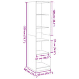 Garderobe betonggrå 50x50x200 cm sponplate