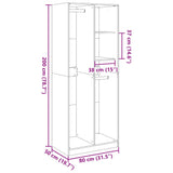 Garderobe hvit 80x50x200 cm konstruert tre