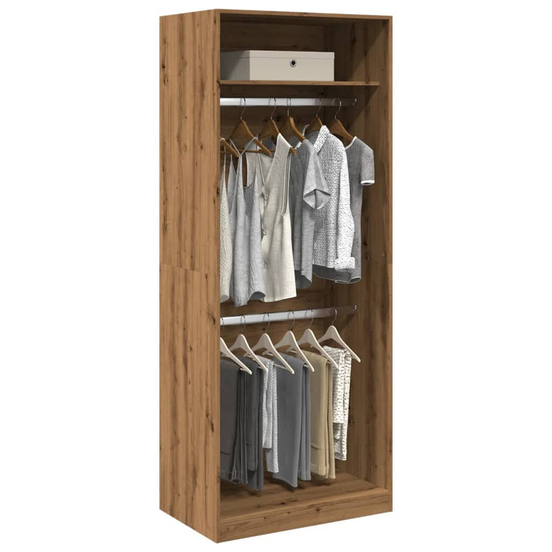 Garderobe artisan eik 80x50x200 cm konstruert tre