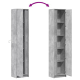 Garderobe med LED betonggrå 41,5x32,5x200 cm konstruert tre