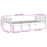 Barneseng uten madrass hvit 90x200 cm heltre furu