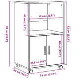 Rulleskap brun eik 55x40x91 cm konstruert tre