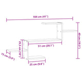 Vegghylle betonggrå 104x15x49 cm konstruert tre