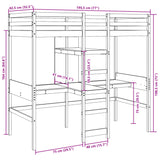 Ramme for loftseng uten madrass 75x190 cm heltre furu