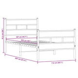 Sengeramme i metall uten madrass sonoma eik 107x203 cm