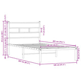 Sengeramme uten madrass med hodegavl brun eik 100x200 cm