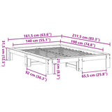 Sengeramme uten madrass 140x190 cm heltre furu