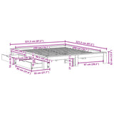 Sengeramme med madrass hvit 200x200 cm heltre furu