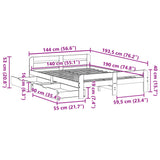 Sengeramme uten madrass hvit 140x190 cm heltre furu