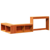 Nattbord med skrivebord voksbrun 232x112x75 cm heltre furu