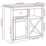 Skjenk med skuffer Panama 93x40x80 cm heltre furu