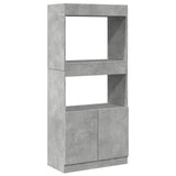 Highboard betonggrå 63x33x140 cm konstruert tre