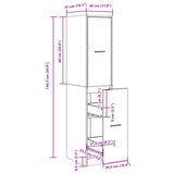 Apotekskap gammelt tre 30x41x144,5 cm konstruert tre