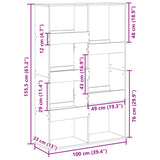 Romdeler artisan eik 100x33x155,5 cm konstruert tre