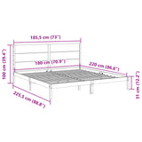 Ekstra lang sengeramme uten madrass 180x220 cm heltre