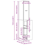 Apotekskap gammelt tre 30x41x174,5 cm konstruert tre