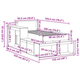 Sengeramme uten madrass hvit 90x190 cm heltre furu