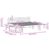 Sengeramme med madrass hvit 200x200 cm heltre furu