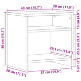 Nattbord 2 stk gammelt tre 40x30x40 cm konstruert tre