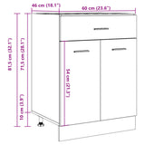 Bunnskap med skuff gammelt tre 60x46x81,5 cm konstruert tre