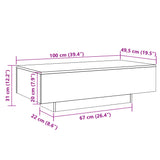 Salongbord gammelt tre 100x49,5x31 cm konstruert tre