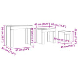 Stablebare salongbord 3 stk gammelt tre konstruert tre