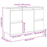 Servantskap betonggrå 80x33x60 cm konstruert tre