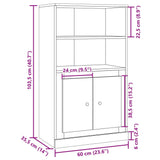 Highboard gammelt tre 60x35,5x103,5 cm konstruert tre