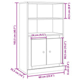 Highboard artisan eik 60x35,5x103,5 cm konstruert tre