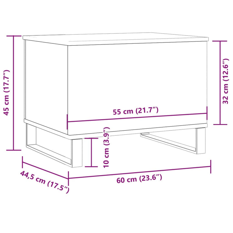 Salongbord artisan eik 60x44,5x45 cm konstruert tre