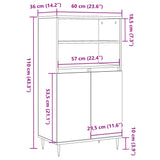 Highboard gammelt tre 60x36x110 cm konstruert tre