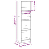 Bokhylle artisan eik 40x24x143 cm konstruert tre