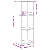 Bokhylle gammelt tre 40x30x114 cm konstruert tre