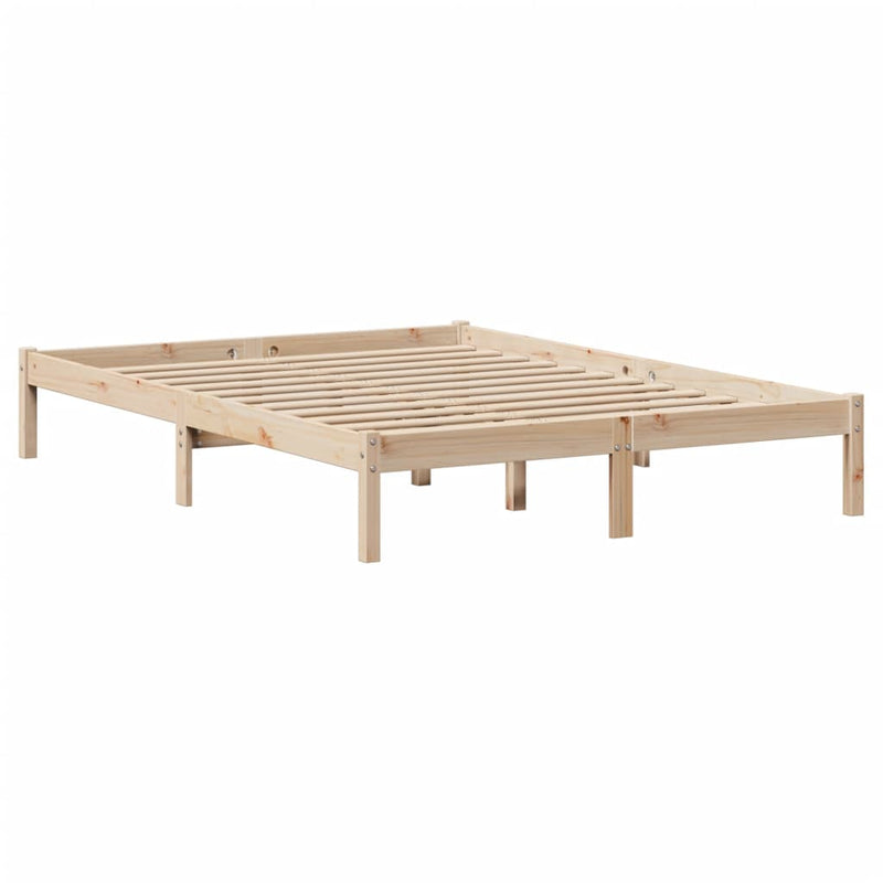 Seng med bokhylle uten madrass 135x190 cm heltre furu