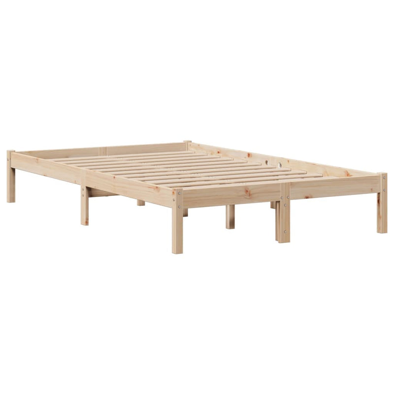 Seng med bokhylle uten madrass 135x190 cm heltre furu