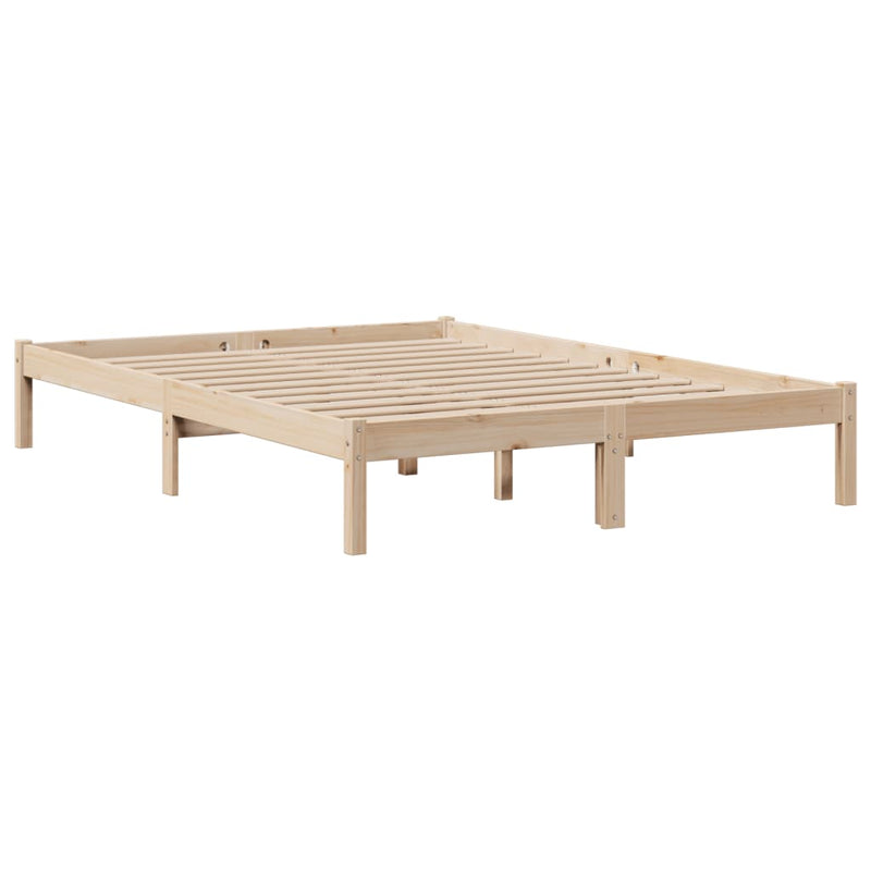 Seng med bokhylle uten madrass 150x200 cm heltre furu