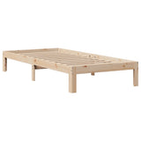 Seng med bokhylle uten madrass 90x190 cm heltre furu