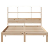 Seng med bokhylle uten madrass 135x190 cm heltre furu