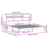 Seng med bokhylle uten madrass 180x200 cm heltre furu