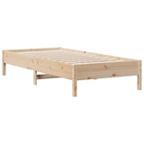 Seng med bokhylle uten madrass 75x190 cm heltre furu