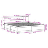 Sengeramme uten madrass 180x200 cm heltre furu