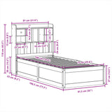 Sengeramme uten madrass hvit 75x190 cm heltre furu