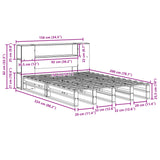 Seng med bokhylle uten madrass 150x200 cm heltre