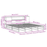 Seng med bokhylle uten madrass 180x200 cm heltre