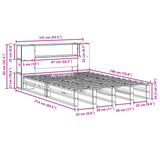 Seng med bokhylle uten madrass hvit 135x190 cm heltre