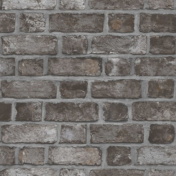 Homestyle Veggtapet Brick Wall svart og grå