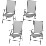 Utendørs spisestue med brettbare stoler 5 deler stål antrasitt
