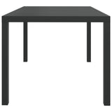 Hagebord svart 150x90x74 cm aluminium og WPC