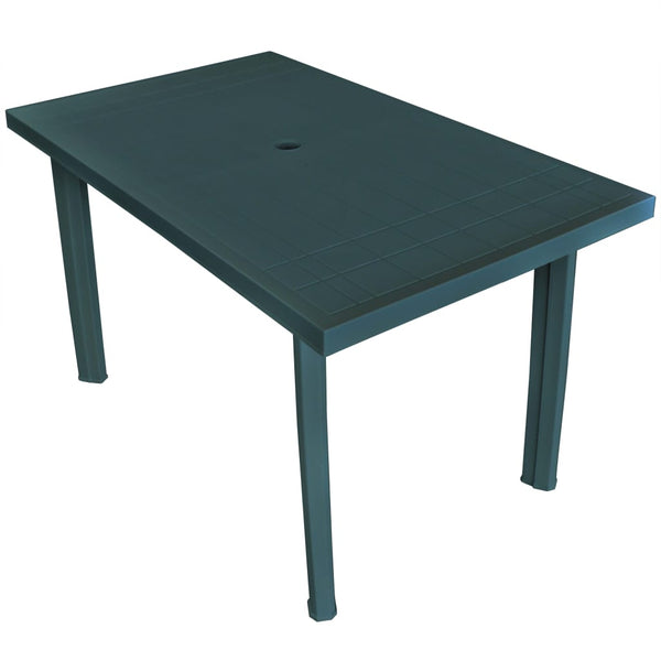 Hagebord grønn 126x76x72 cm plast