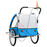 vidaXL 2-i-1 sykkelvogn & barnevogn blå og grå